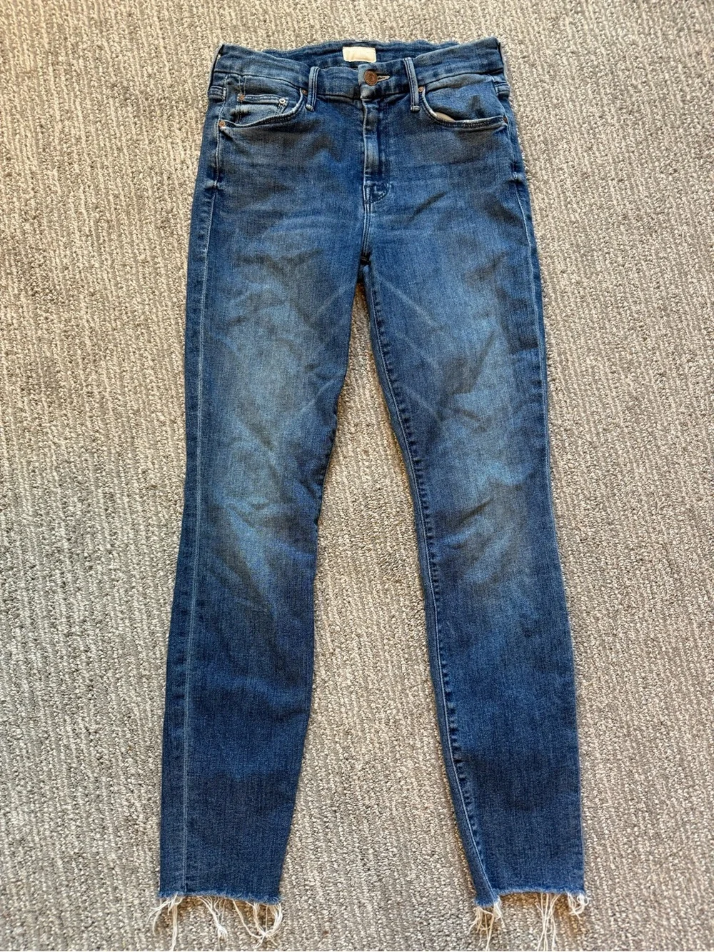 MOTHER The Looker Ankle Fray Groovin Skinny Jeans Medium Wash Size 25